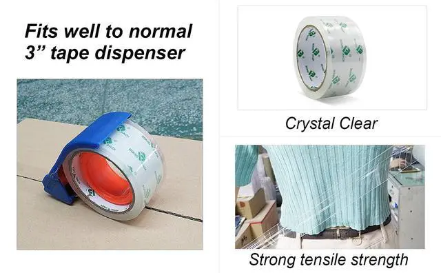 Alt view image 5 of 6 - Crystal Clear Packing Tape, Packaging Tape Refill Rolls, 6 Rolls 2Mil x1.88 60 Yards for Sealing, Moving, Shipping, Office&Storage