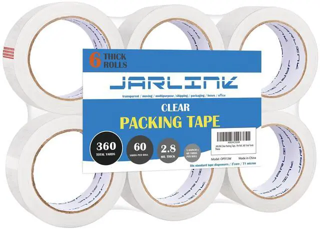Main image of 6 Rolls Clear Packing Tape, Heavy Duty Packaging Tape