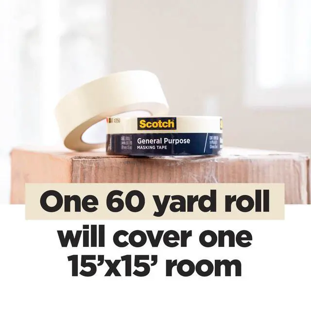 Alt view image 4 of 7 - General Purpose Masking Tape, 1 Inch Wide, 1 Roll, 2050
