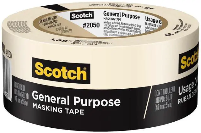 Main image of General Purpose Masking Tape, 2 Inch Wide, 1 Roll, 2050