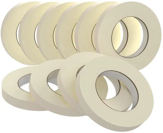 Main image of Masking Tape 0.75 Inch x 55 Yards x 10 Rolls, Bulk White Painting Tape