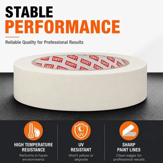 Alt view image 3 of 6 - Masking Tape 0.75 Inch x 55 Yards x 10 Rolls, Bulk White Painting Tape