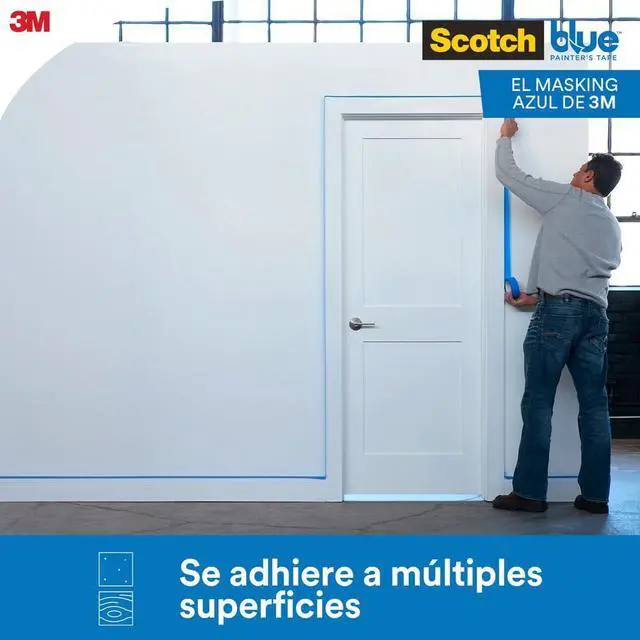 Alt view image 4 of 6 - Original Multi-Surface Painters Tape, 2 Inch Wide (1.88 in. x 60 Yds), 1 Roll Blue Paint Tape Protects Surfaces & Removes Easily, Masking Tape for Indoor and Outdoor Use (2090-48NC)