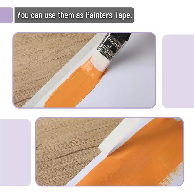 Alt view image 6 of 7 - Masking Tape, 0.6 inch, 3 Pack, 3 x 55 Yards, Beige
