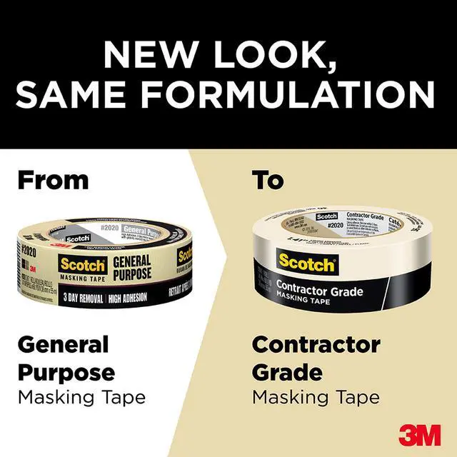 Alt view image 4 of 7 - Painter's Tape Contractor Grade Masking Tan, Tape for General Use, Multi-Surface Adhesive Tape, 1.41 Inches x 60.1 Yards, 6 Rolls