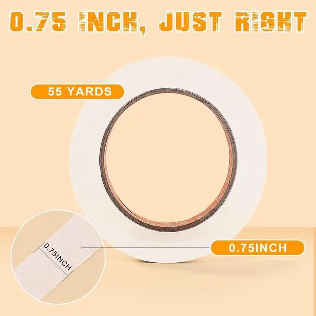 Alt view image 6 of 7 - Masking Tape Bulk 10 Packs 0.75 Inch for General Purpose White Beige 55 Yds