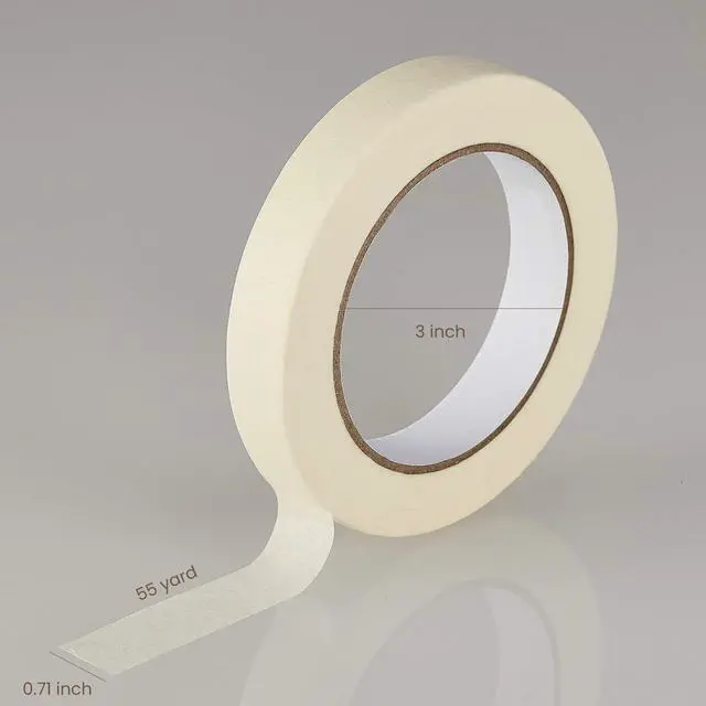 Alt view image 4 of 7 - Masking Tape 10 Pack General Purpose Beige White Color, 0.75 inch x 55 Yards x 10 Rolls (550 Total Yards), for Painting, Home, Office, School Stationery, Arts, Crafts etc. (3004)