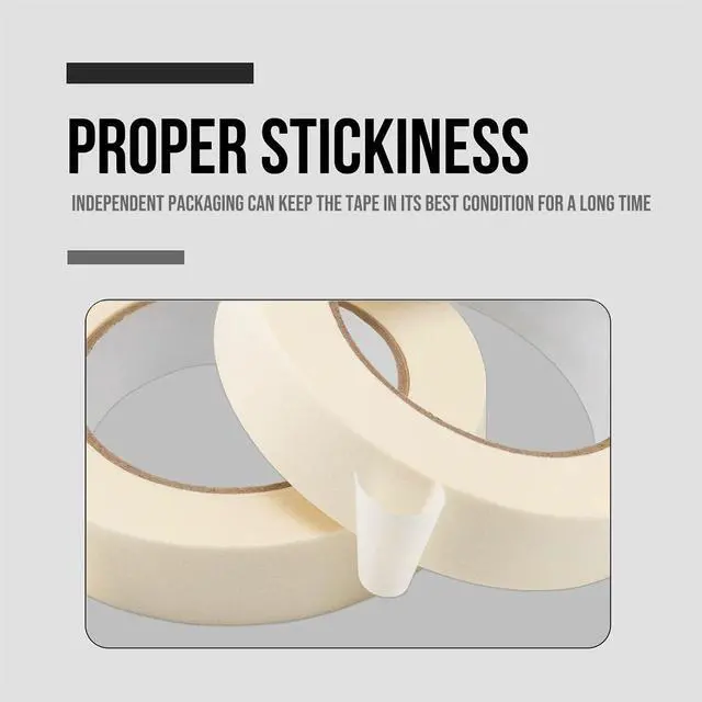 Alt view image 4 of 7 - Masking Tape 3/4 inch, 2 Pack General Purpose Masking Tape, White Tapes for Painting, Arts, Crafts, 3/4 inch x 55 Yards x 2 Rolls (110 Total Yards)