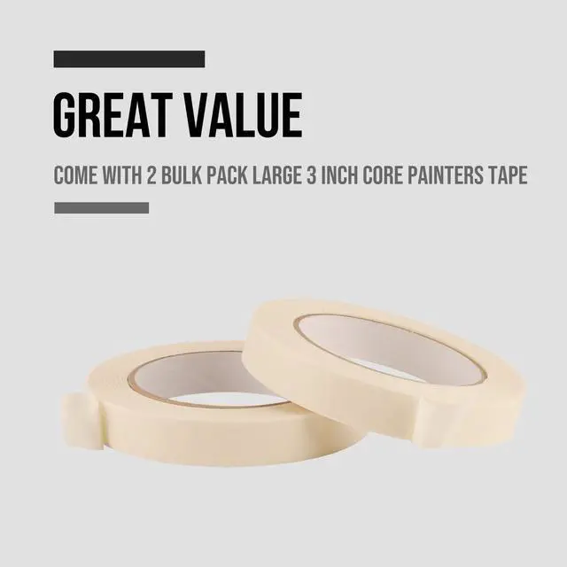 Alt view image 5 of 7 - Masking Tape 3/4 inch, 2 Pack General Purpose Masking Tape, White Tapes for Painting, Arts, Crafts, 3/4 inch x 55 Yards x 2 Rolls (110 Total Yards)