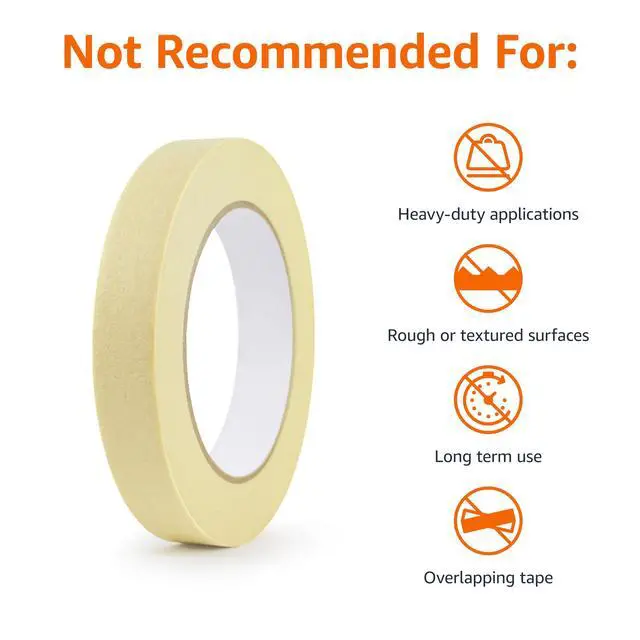 Alt view image 5 of 5 - Low Tack Masking Tape, General Purpose, Hand Tearable, Removes Easily, for Labeling, 0.7 inch x 180 feet, Beige, 3-Pack