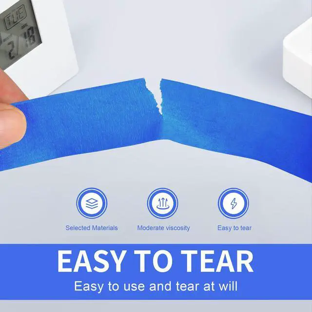 Alt view image 3 of 7 - Painters Tape 2 Inch Wide, 4 Rolls Blue Masking Tape, 2 Inches x 55 Yards x 4 Rolls, 220 Yards in Total