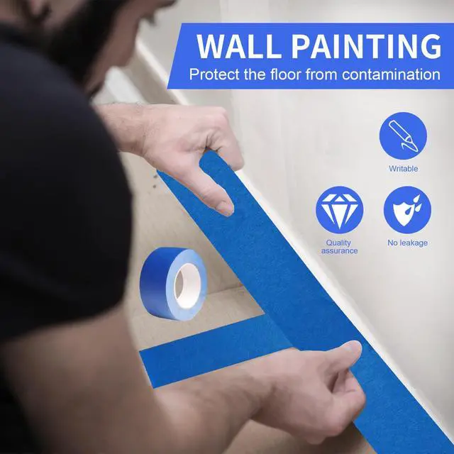 Alt view image 7 of 7 - Painters Tape 2 Inch Wide, 4 Rolls Blue Masking Tape, 2 Inches x 55 Yards x 4 Rolls, 220 Yards in Total