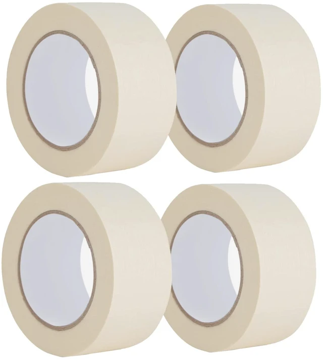 Main image of Wide Masking Tape 2 inches, 4 Pack Adhesive Painting Tape Bulk for General Purpose Use, 2 inches x 55 Yards x 4 Rolls, 220 Yards in Total