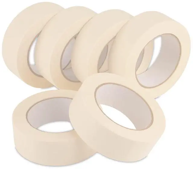 Main image of Masking Tape Wide 1.5 inches, General Purpose Masking Tape Bulk Pack, 6 Rolls x 1.5 inches x 55 Yards (330 Total Yards)