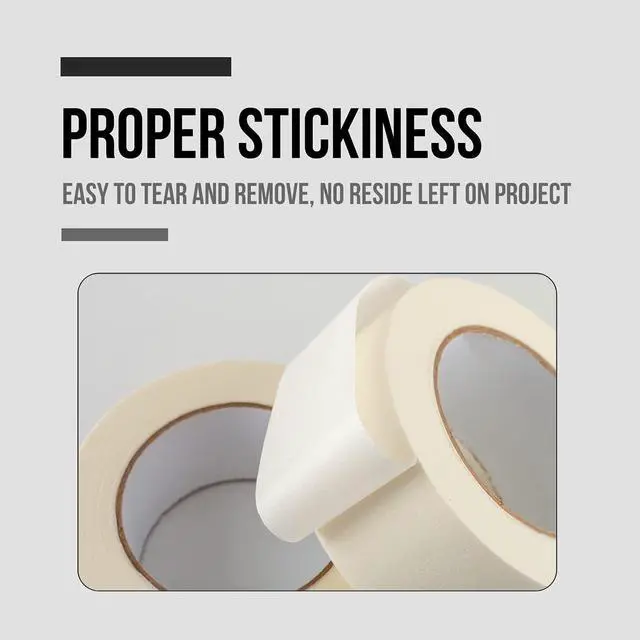 Alt view image 4 of 7 - Masking Tape Wide 1.5 inches, General Purpose Masking Tape Bulk Pack, 6 Rolls x 1.5 inches x 55 Yards (330 Total Yards)