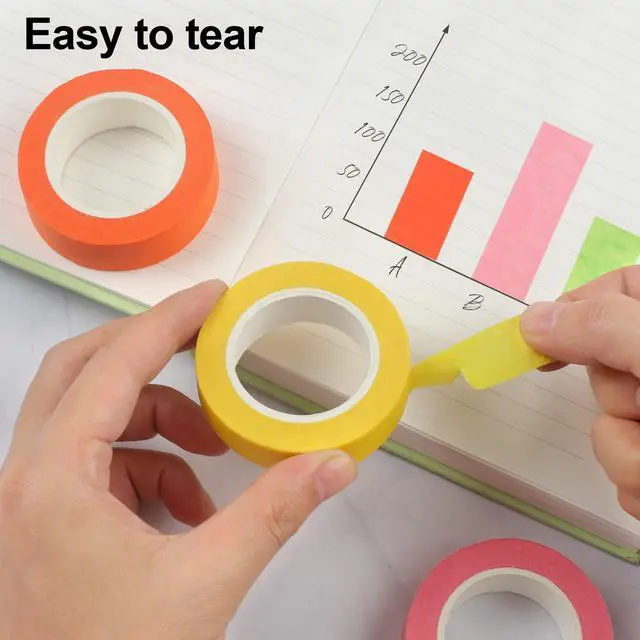 Alt view image 4 of 7 - 12PCS Colored Masking Tape, Kids Art Supplies, DIY Craft Tape, Colored Tape Rolls, Colored Painters Tape, 1.7cm x 12m (2/3In x 13Yards)