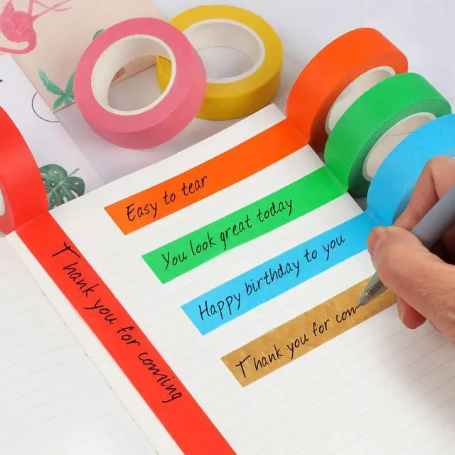 Alt view image 5 of 7 - 12PCS Colored Masking Tape, Kids Art Supplies, DIY Craft Tape, Colored Tape Rolls, Colored Painters Tape, 1.7cm x 12m (2/3In x 13Yards)