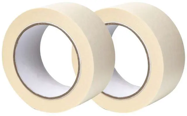 Main image of Masking Tape, 2 Pack, 2 inches x 55 Yards (164 ft), General Purpose Beige Multi-Surface Tape for Painting, Labeling and Craft, 2 Rolls