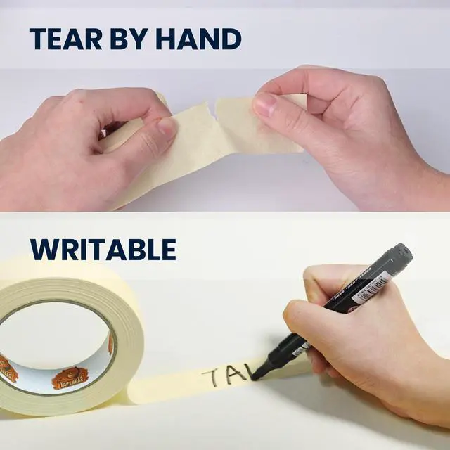 Alt view image 4 of 7 - General Purpose Masking Tape Beige White 0.7" x 60Yards x 10Rolls