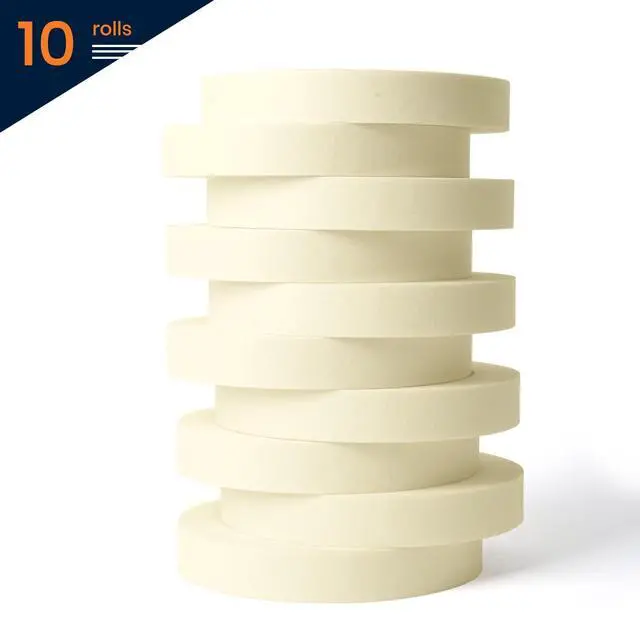 Alt view image 7 of 7 - General Purpose Masking Tape Beige White 0.7" x 60Yards x 10Rolls