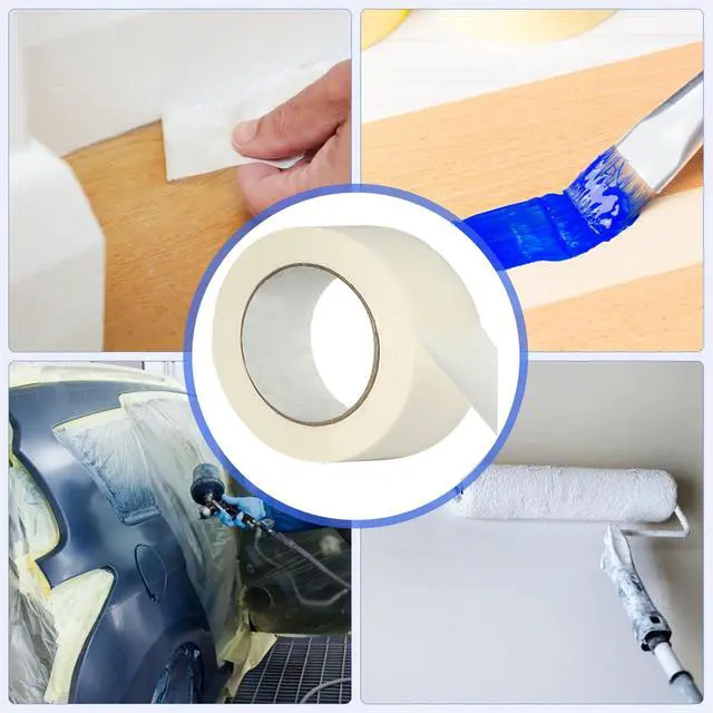Alt view image 5 of 7 - Masking Tape 2 inch Wide 3 Pack, Painting Tape for General Purpose Use, 2 inches x 55 Yards x 3 Rolls, 165 Yards in Total