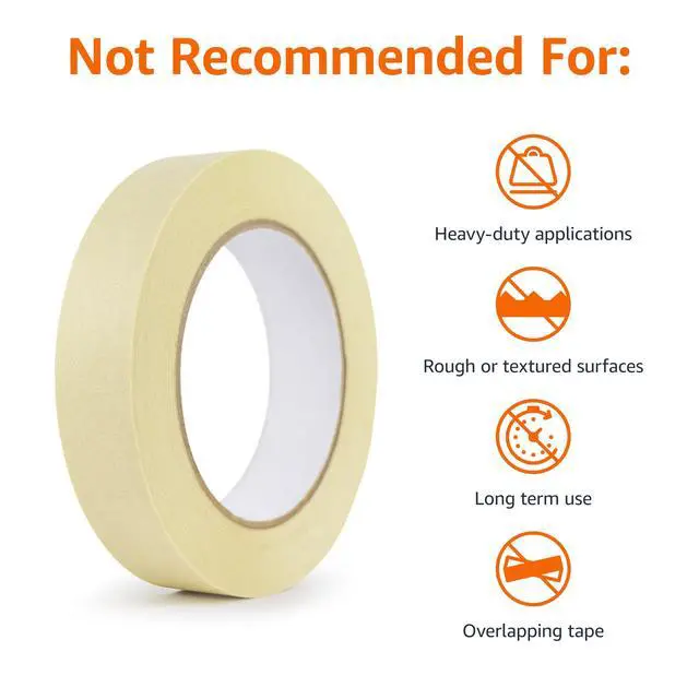 Alt view image 5 of 5 - Masking Tape for Light Duty Applications, Labeling, Easy Removal, Tears by Hand, 0.94" x 180', Beige, 6 Rolls