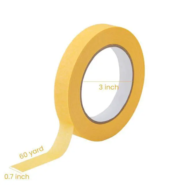 Alt view image 2 of 7 - 10-Pack Automotive Refinish Masking Tape Yellow 18mm x 55m, Cars Vehicles Auto Body Paint Tape, Automotive Painters Tape Bulk Set 0.7-inch x 60 Yards x 10 Rolls