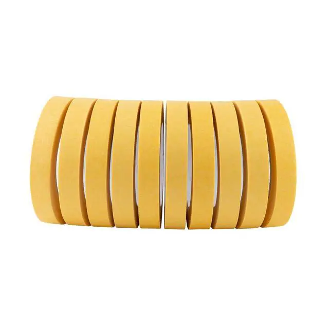 Alt view image 7 of 7 - 10-Pack Automotive Refinish Masking Tape Yellow 18mm x 55m, Cars Vehicles Auto Body Paint Tape, Automotive Painters Tape Bulk Set 0.7-inch x 60 Yards x 10 Rolls