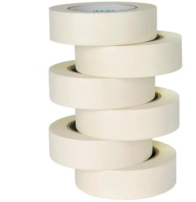 Main image of Beige White Masking Tape, 1.41 Inches Wide x 60 Yards, 6 Rolls