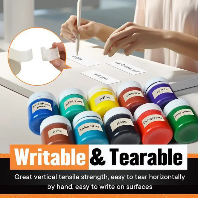 Alt view image 4 of 7 - Beige White Masking Tape, 1.41 Inches Wide x 60 Yards, 6 Rolls