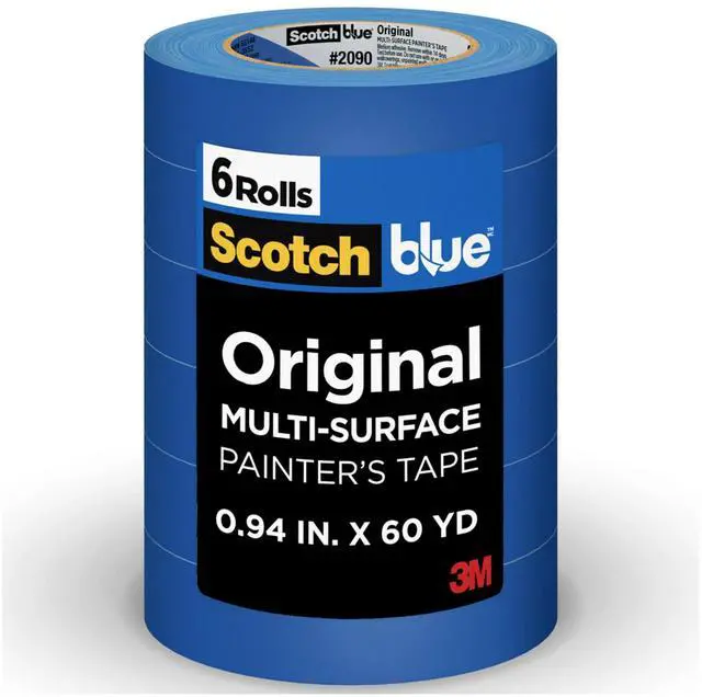 Main image of Original Multi-Surface Painter's Tape 1 Inch Wide, 6 Rolls | 0.94 in x 60 yd, Blue Paint Tape, Protects Surfaces and Removes Easily, Painting Tape for Indoor and Outdoor Use
