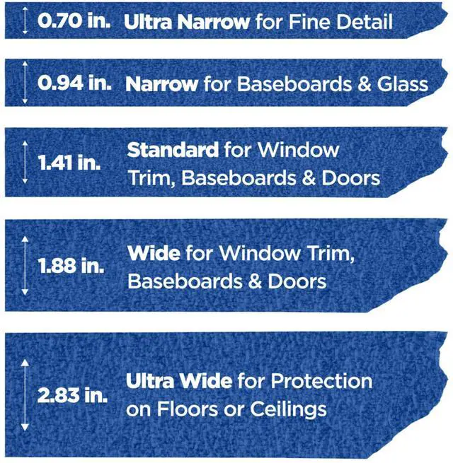 Alt view image 7 of 7 - Original Multi-Surface Painter's Tape 1 Inch Wide, 6 Rolls | 0.94 in x 60 yd, Blue Paint Tape, Protects Surfaces and Removes Easily, Painting Tape for Indoor and Outdoor Use
