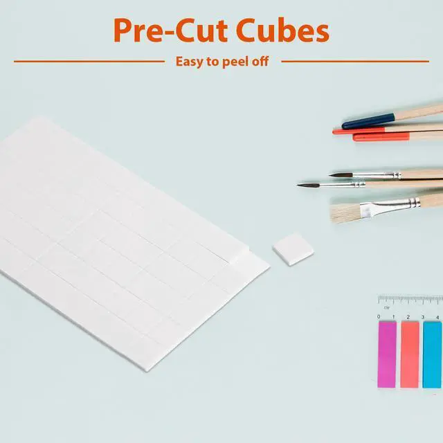 Alt view image 4 of 6 - 8 Sheets 1320 Pcs Foam Squares 2 Sizes Double Sided Foam Tape Adhesive Dots Mount Stickers for Crafts Office Supplies DIY Crafting Scrapbook Halloween Christmas 2 Sizes (0.47in/12mm, 0.24in/6mm)