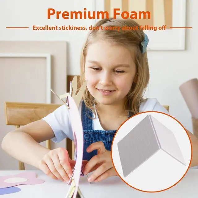 Alt view image 5 of 6 - 8 Sheets 1320 Pcs Foam Squares 2 Sizes Double Sided Foam Tape Adhesive Dots Mount Stickers for Crafts Office Supplies DIY Crafting Scrapbook Halloween Christmas 2 Sizes (0.47in/12mm, 0.24in/6mm)