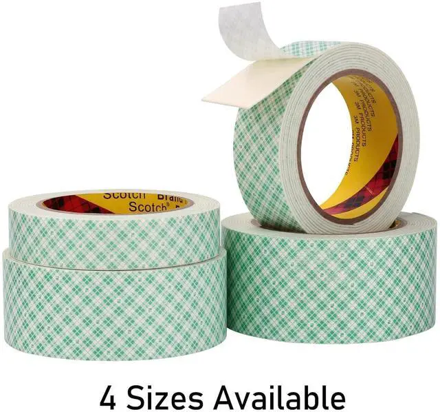 Alt view image 2 of 7 - 3M Double Sided Foam Tape 0.5" x 10Ft, 1 Pack, White