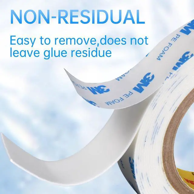 Alt view image 3 of 7 - Double Sided Foam Tape Heavy Duty 1 inch x16.5Ft | PE Strong Adhesive Tape | Vibration Resistant | for Indoor/Outdoor Paint Wall Mounting Picture Hanging Poster | Damage-Free (1in/25mm x16.5Ft)