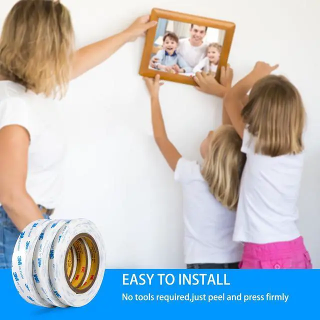 Alt view image 5 of 7 - Double Sided Foam Tape Heavy Duty 1 inch x16.5Ft | PE Strong Adhesive Tape | Vibration Resistant | for Indoor/Outdoor Paint Wall Mounting Picture Hanging Poster | Damage-Free (1in/25mm x16.5Ft)