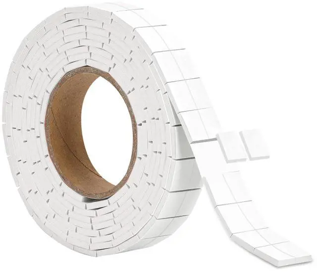 Main image of 330 PCS Double Sided Foam Tape Pre Cut 1/2 X 2/5 Inch Small Adhesive Foam Squares for Crafts Thin Foam Craft Tape Split for Arts Crafts Sewing Scrapbook DIY Christmas (Tape, White)