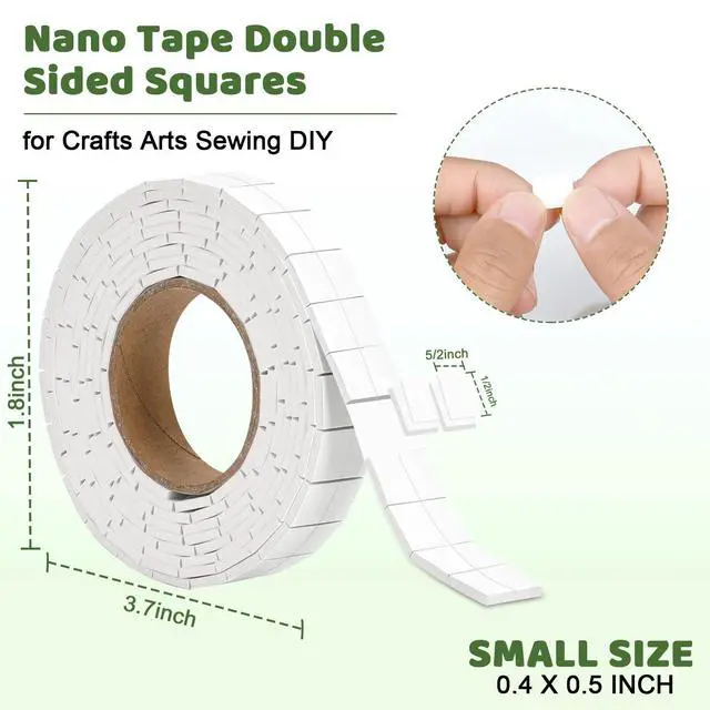 Alt view image 2 of 7 - 330 PCS Double Sided Foam Tape Pre Cut 1/2 X 2/5 Inch Small Adhesive Foam Squares for Crafts Thin Foam Craft Tape Split for Arts Crafts Sewing Scrapbook DIY Christmas (Tape, White)