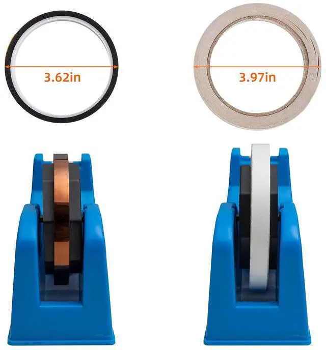 Alt view image 5 of 7 - Desktop Tape Dispenser Adhesive Roll Holder (Fits 1" & 3" Core) with Weighted Nonskid Blue