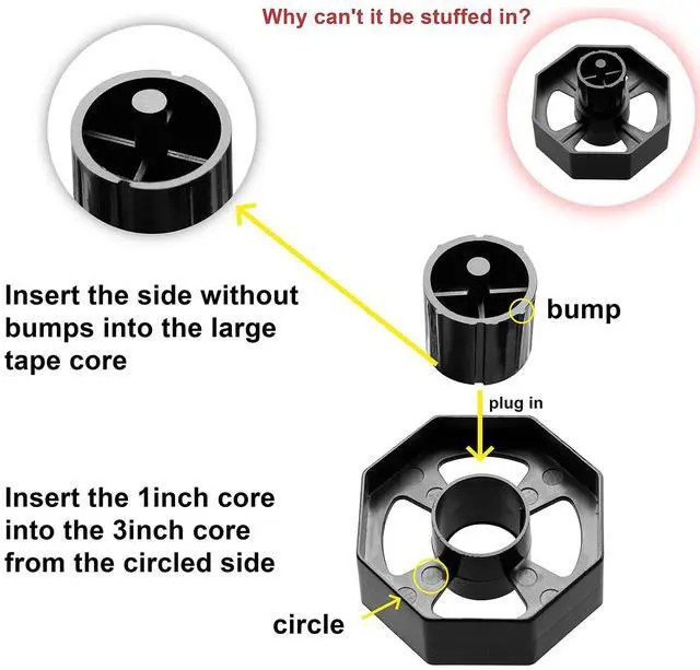 Alt view image 6 of 7 - Desktop Tape Dispenser Adhesive Roll Holder (Fits 1" & 3" Core) with Weighted Nonskid Blue