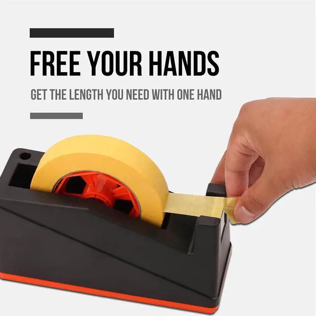 Alt view image 6 of 7 - Desktop Tape Dispenser Holder with Large 3 Inch Core for Masking, Heat Transfer, Painters, Freezer and Kitchen Tape, 0128BK