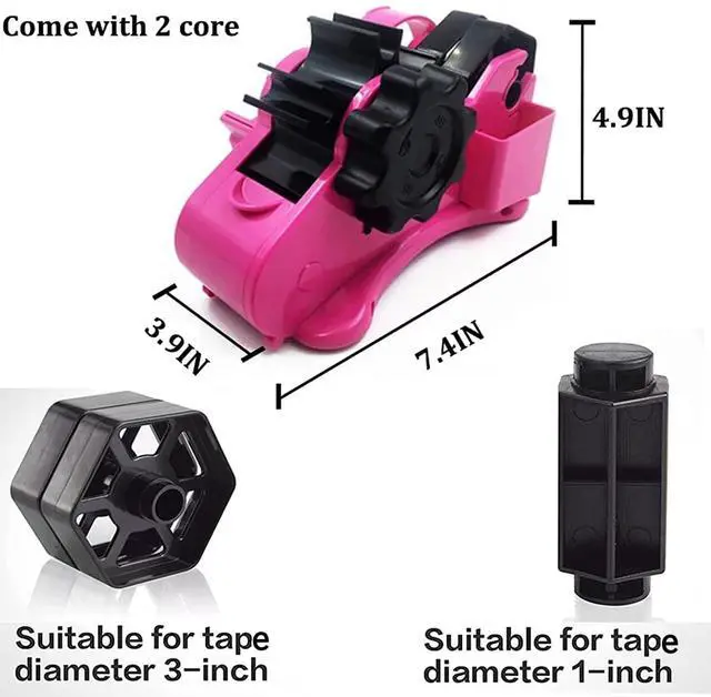 Alt view image 2 of 6 - Heat Tape Dispenser Sublimation - Multiple Roll Cut Heat Tape Dispenser 1" and 3" Core Double Reel Cores Sublimation for Heat Transfer Tape, Semi-Automatic Tape Dispenser with Compartment Slots