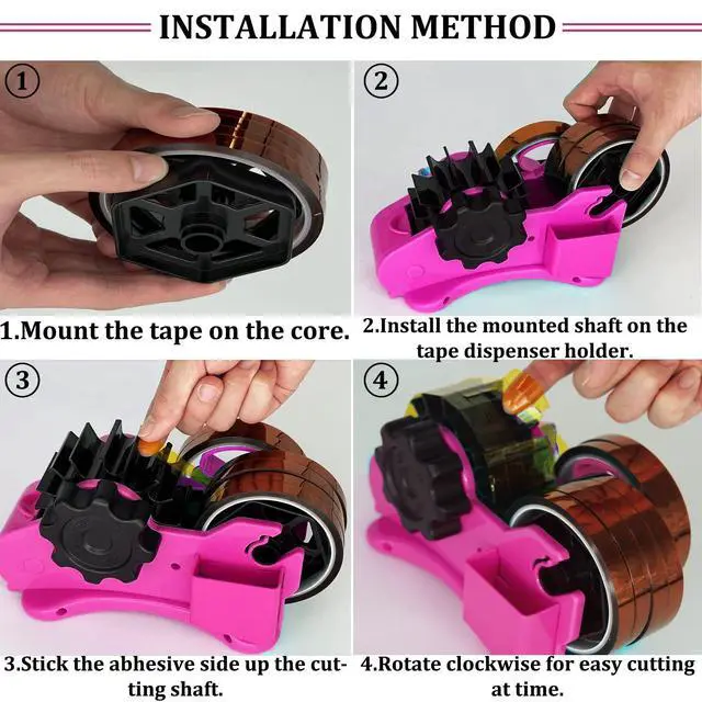 Alt view image 5 of 6 - Heat Tape Dispenser Sublimation - Multiple Roll Cut Heat Tape Dispenser 1" and 3" Core Double Reel Cores Sublimation for Heat Transfer Tape, Semi-Automatic Tape Dispenser with Compartment Slots