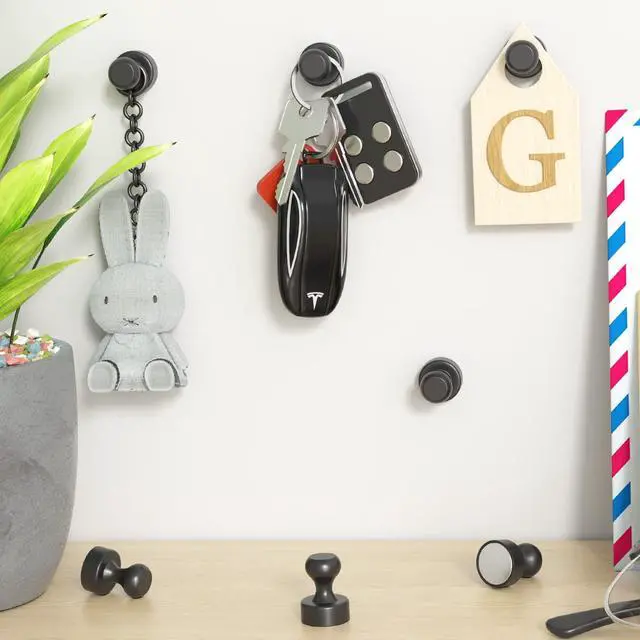 Alt view image 5 of 7 - 48 Pack Magnets for Whiteboard, Black Magnetic Push Pins