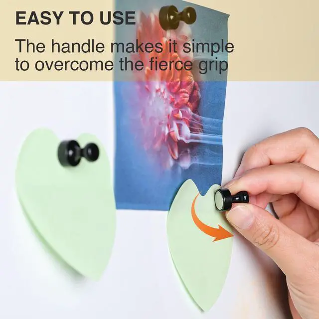 Alt view image 5 of 7 - MIKEDE 30Pcs Fridge Magnets Refrigerator Magnet Strong for Pictures, Black
