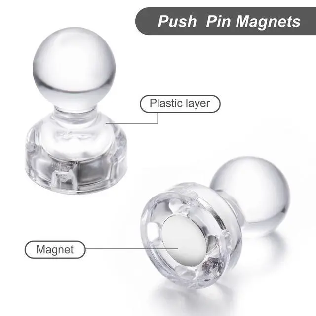 Alt view image 3 of 7 - 66PCS Magnetic Push Pin Magnet, Fridge Magnet Magnetic Thumb Tacks for Kitchen, Refrigerator, Office, School, Whiteboard.Magnets for Whiteboard
