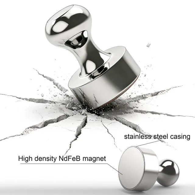 Alt view image 6 of 7 - Metallic Magnets, Refrigerator Magnets, 24 Pack Magnetic Push Pins, Strong Fridge Magnets, Multi-use Whiteboard Magnets Perfect for Kitchen Office Classroom