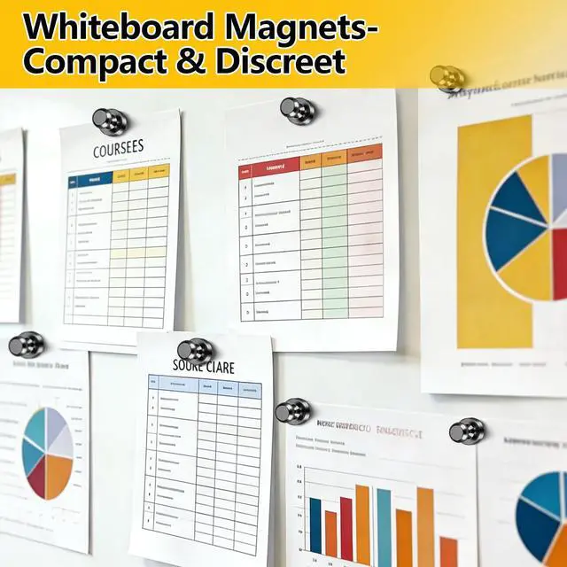Alt view image 3 of 7 - 16 Pcs Fridge Magnets, Refrigerator Magnets, Small Strong Magnets, Whiteboard Magnets for Fridge, Magnetic Push Pins for Locker, Pins for Kitchen Office Accessories