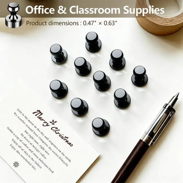 Alt view image 7 of 7 - 16 Pcs Fridge Magnets, Refrigerator Magnets, Small Strong Magnets, Whiteboard Magnets for Fridge, Magnetic Push Pins for Locker, Pins for Kitchen Office Accessories